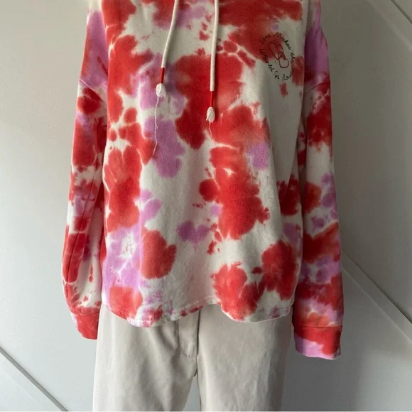 PJ Salvage Daydream Doodles Tie Dye Hoodie S | Oversized Cozy Terry Pullover | - Picture 6 of 14
